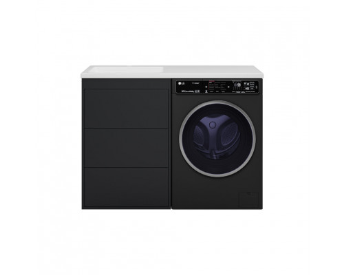 Приобрести GRAFIT - 60 Тумба напольная 3 ящ. Графит под стиральную машину / раковина Даллас 130 левая в магазине сантехники Santeh-Crystal.ru