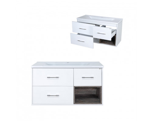 Купить Фетта -100 Тумба белая подв. с 3 ящ. и нишей / раковина в магазине сантехники Santeh-Crystal.ru