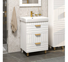 GLOSTER - 60 Тумба с 3 ящ. напольная, белый / раковина