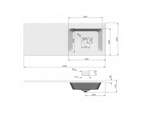 Заказать Коломбо - 60 Тумба под стиральную машину подвесная 2 ящ. / раковина правая в магазине сантехники Santeh-Crystal.ru