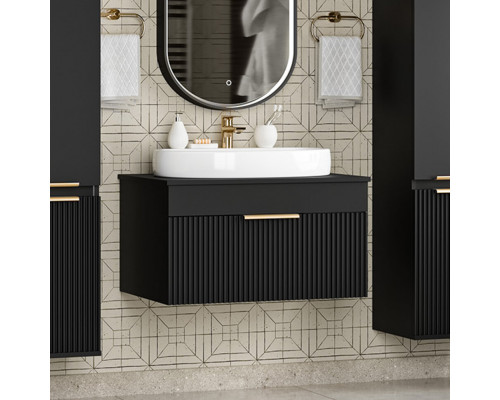 Приобрести ENFIDA - 70 Тумба подвесная черная мат. эмаль 1 ящ. / раковина в магазине сантехники Santeh-Crystal.ru