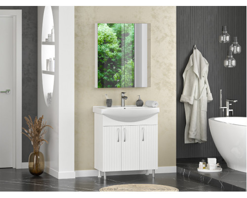 Изео - 75 Тумба напольная прямая, 3 дв, (ПВХ) / раковина