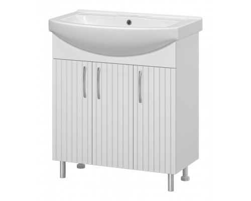 Изео - 75 Тумба напольная прямая, 3 дв, (ПВХ) / раковина