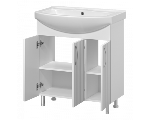 Изео - 75 Тумба напольная прямая, 3 дв, (ПВХ) / раковина