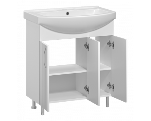 Изео - 75 Тумба напольная прямая, 3 дв, (ПВХ) / раковина