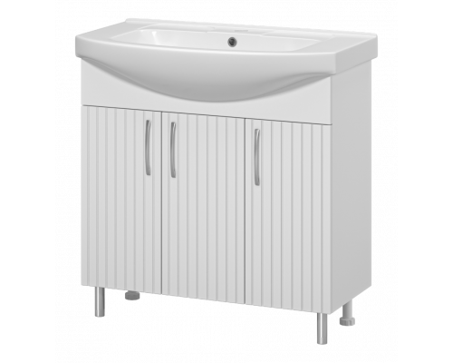 Изео - 85  Тумба напольная прямая, 3 дв. (ПВХ) / раковина