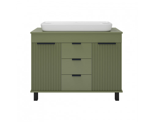 Купить ENFIDA -100 Тумба напольная 3 ящ. зеленая мат. эмаль / раковина в магазине сантехники Santeh-Crystal.ru