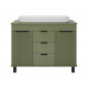 Купить ENFIDA -100 Тумба напольная 3 ящ. зеленая мат. эмаль / раковина в магазине сантехники Santeh-Crystal.ru