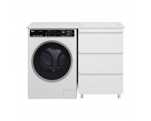 Приобрести Чегет - 55 Тумба напольная 3 ящ. под стиральную машину, белая / раковина ПРАВАЯ в магазине сантехники Santeh-Crystal.ru