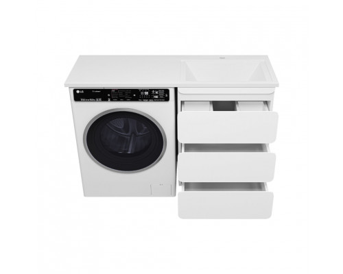 Приобрести Чегет - 55 Тумба напольная 3 ящ. под стиральную машину, белая / раковина ПРАВАЯ в магазине сантехники Santeh-Crystal.ru