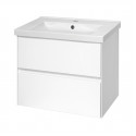 Твист - 60 Тумба 2 ящ. подвесная, белая эмаль / раковина