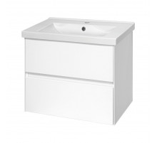 Твист - 60 Тумба 2 ящ. подвесная, белая эмаль / раковина