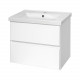 Твист - 60 Тумба 2 ящ. подвесная, белая эмаль / раковина