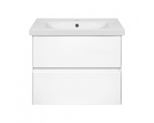 Твист - 60 Тумба 2 ящ. подвесная, белая эмаль / раковина