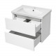 Твист - 60 Тумба 2 ящ. подвесная, белая эмаль / раковина