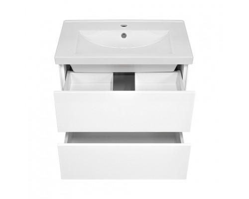 Твист - 60 Тумба 2 ящ. подвесная, белая эмаль / раковина