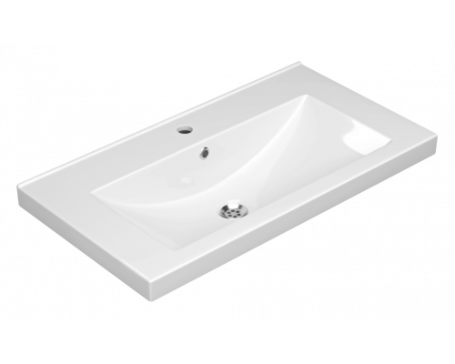 Твист - 80 Тумба 2 ящ. подвесная, белая эмаль / раковина