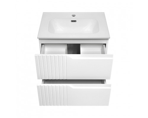 ТИВОЛИ - 60 Тумба подвесная, с 2 ящ., белая / раковина