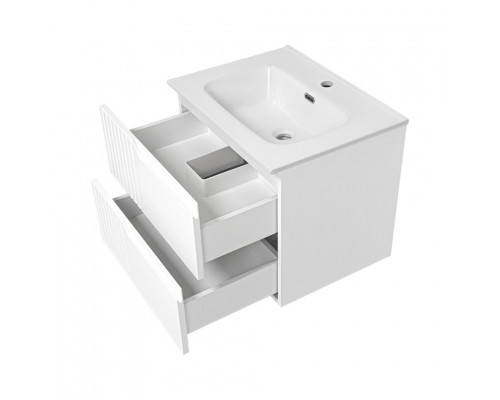 ТИВОЛИ - 60 Тумба подвесная, с 2 ящ., белая / раковина