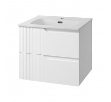 ТИВОЛИ - 60 Тумба подвесная, с 2 ящ., белая / раковина