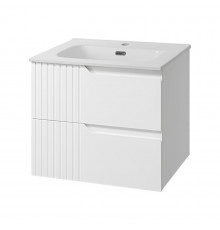 ТИВОЛИ - 60 Тумба подвесная, с 2 ящ., белая / раковина