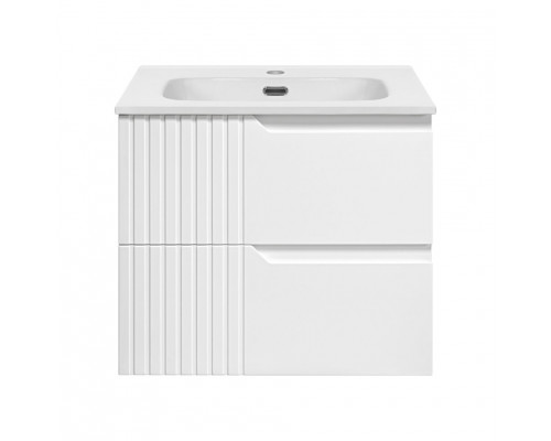 ТИВОЛИ - 60 Тумба подвесная, с 2 ящ., белая / раковина