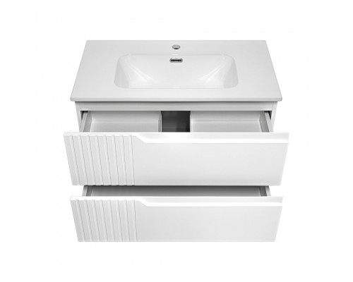 ТИВОЛИ - 80 Тумба подвесная, с 2 ящ., белая / раковина