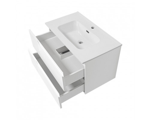ТИВОЛИ - 80 Тумба подвесная, с 2 ящ., белая / раковина