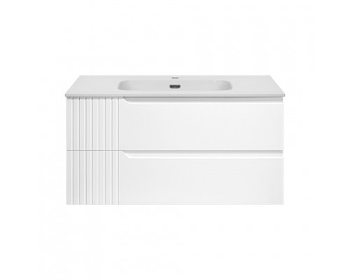 ТИВОЛИ -100 Тумба подвесная, с 2 ящ., белая / раковина