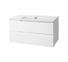 ТИВОЛИ -100 Тумба подвесная, с 2 ящ., белая / раковина