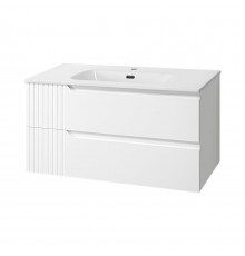 ТИВОЛИ -100 Тумба подвесная, с 2 ящ., белая / раковина