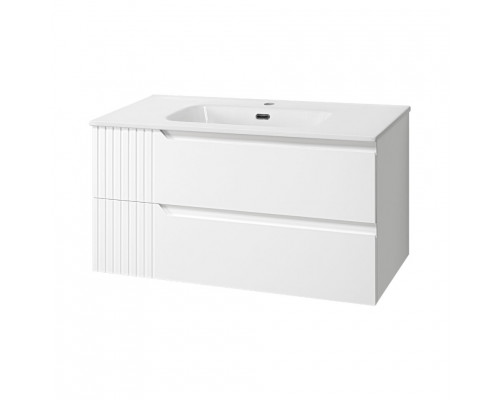 ТИВОЛИ -100 Тумба подвесная, с 2 ящ., белая / раковина