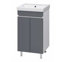 Майна - 50 тумба прямая, ПВХ графит / раковина