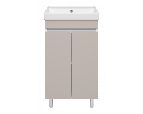 Майна - 50 тумба прямая, ПВХ сливки / раковина