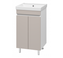 Майна - 50 тумба прямая, ПВХ сливки / раковина