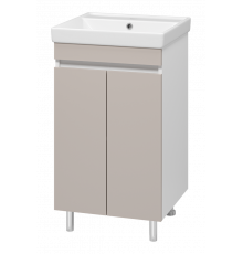 Майна - 50 тумба прямая, ПВХ сливки / раковина