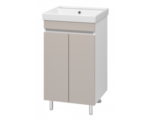 Майна - 50 тумба прямая, ПВХ сливки / раковина