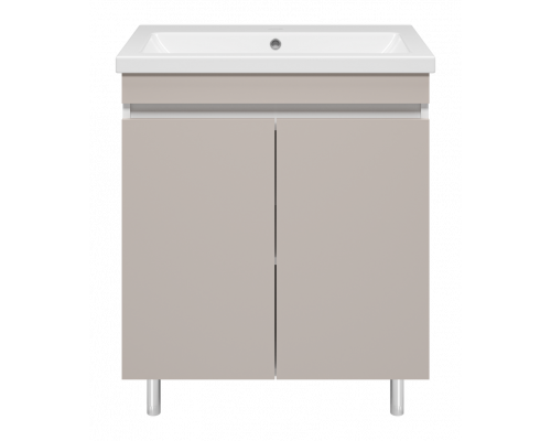 Майна - 70 тумба прямая, ПВХ сливки / раковина