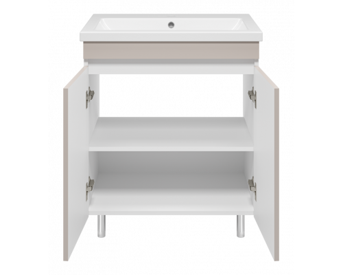 Майна - 70 тумба прямая, ПВХ сливки / раковина