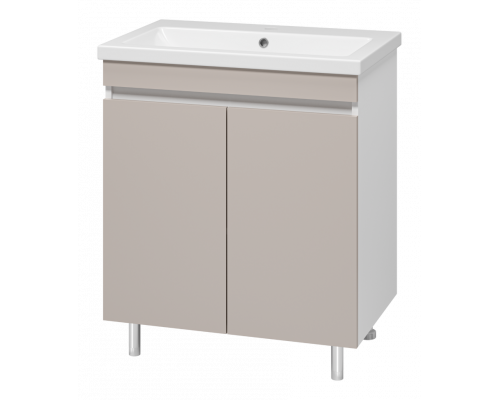 Майна - 70 тумба прямая, ПВХ сливки / раковина