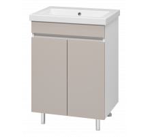 Майна - 60 тумба прямая, ПВХ сливки / раковина