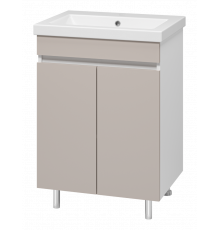 Майна - 60 тумба прямая, ПВХ сливки / раковина