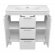РИСАКА белая - 90 Тумба напольная 2 дв. 3 ящ. мат. эмаль / раковина
