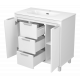 РИСАКА белая - 90 Тумба напольная 2 дв. 3 ящ. мат. эмаль / раковина
