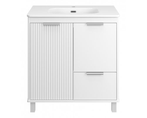 РИСАКА белая - 80 Тумба напольная 2 дв. 1 ящ. мат. эмаль / раковина