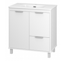 РИСАКА белая - 80 Тумба напольная 2 дв. 1 ящ. мат. эмаль / раковина