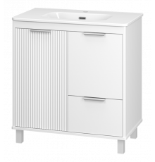 РИСАКА белая - 80 Тумба напольная 2 дв. 1 ящ. мат. эмаль / раковина