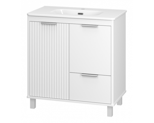 РИСАКА белая - 80 Тумба напольная 2 дв. 1 ящ. мат. эмаль / раковина