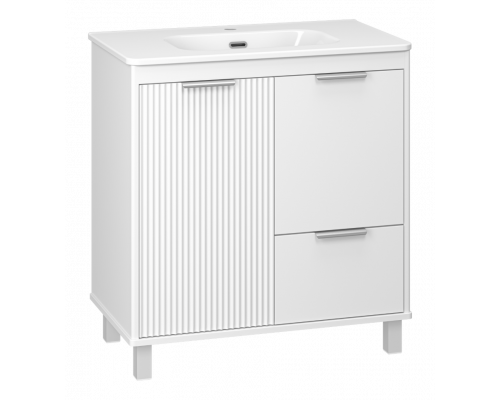 РИСАКА белая - 80 Тумба напольная 2 дв. 1 ящ. мат. эмаль / раковина