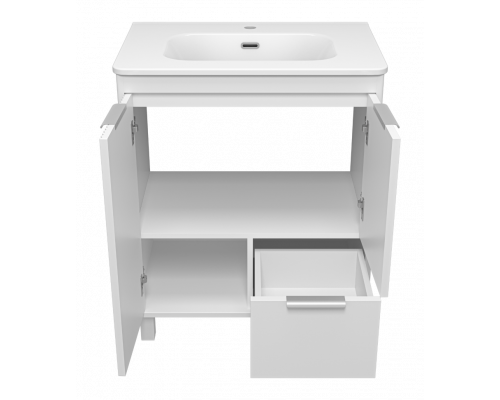 РИСАКА белая - 70 Тумба напольная 2 дв. 1 ящ. мат. эмаль / раковина